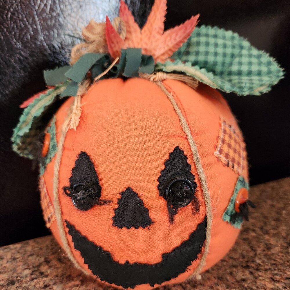Stuffed Fabric Halloween Pumpkin Decoration